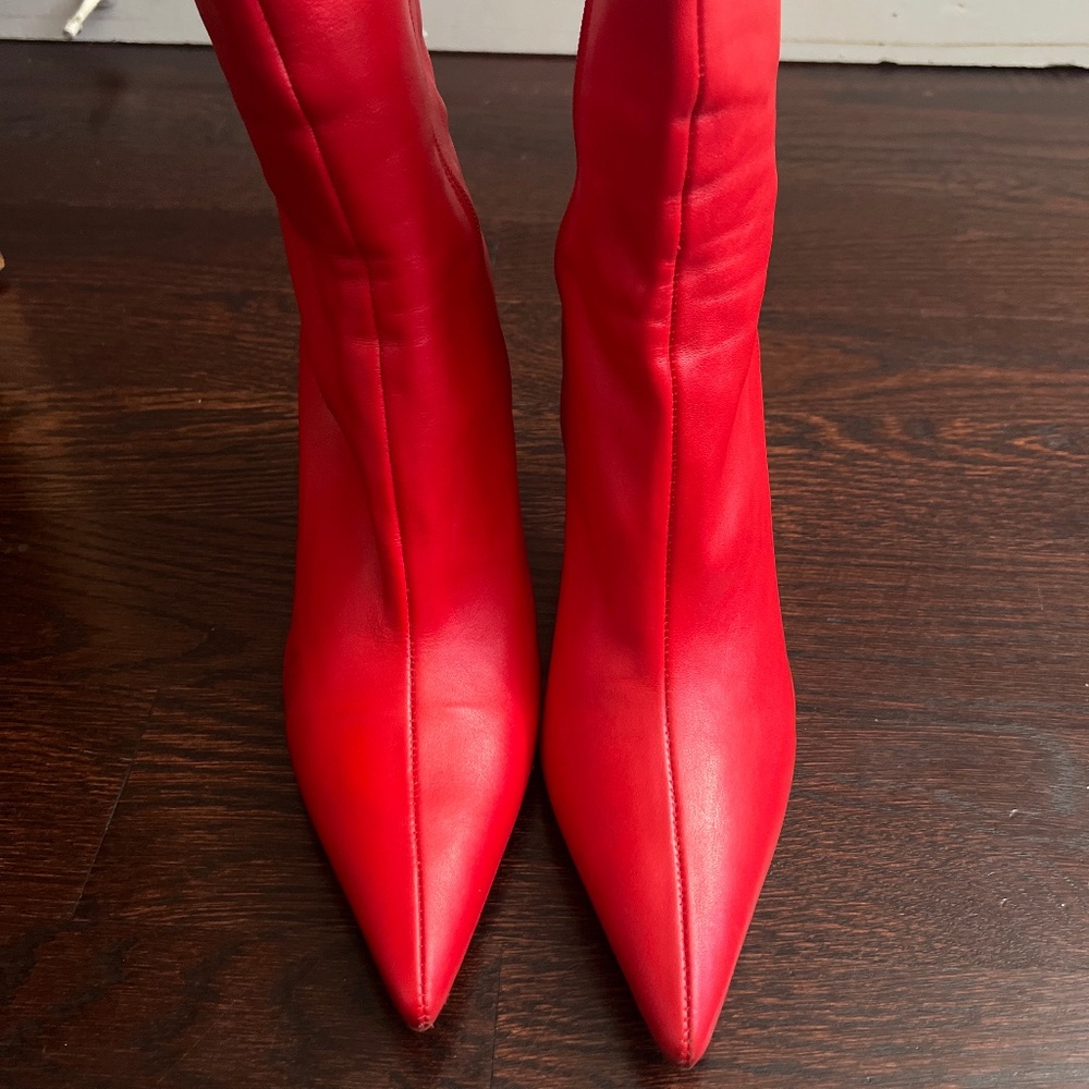 Zara red booties